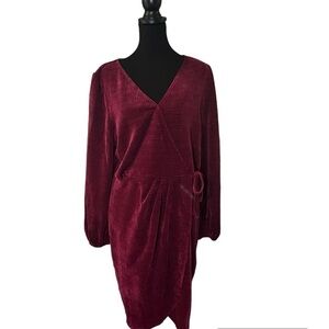 Simplee Women's Long Sleeve Wrap Semi Formal Mini Dress